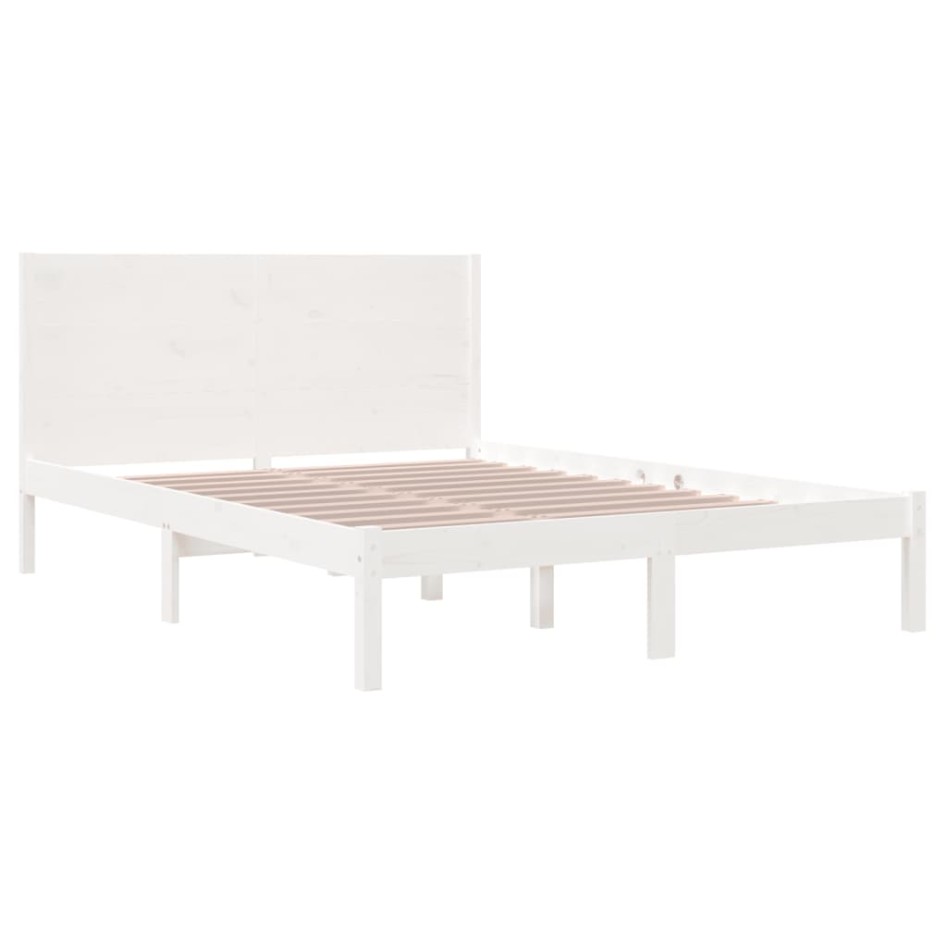 Estructura de cama de madera maciza de pino blanco 140x190