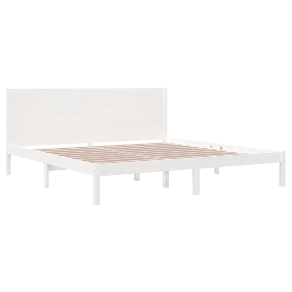 Estructura de cama madera maciza blanco Supe King 180x200