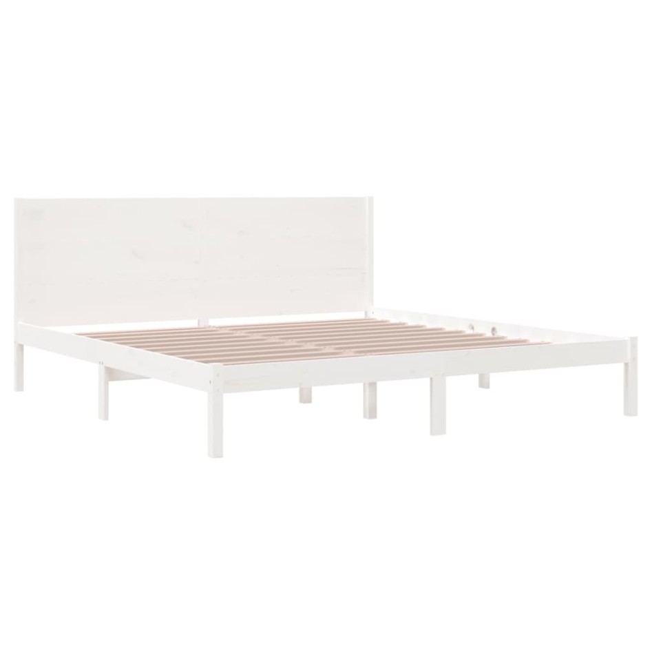 Estructura de cama madera maciza de pino blanco 200x200
