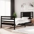 Estructura de cama madera maciza de pino negra 90x200
