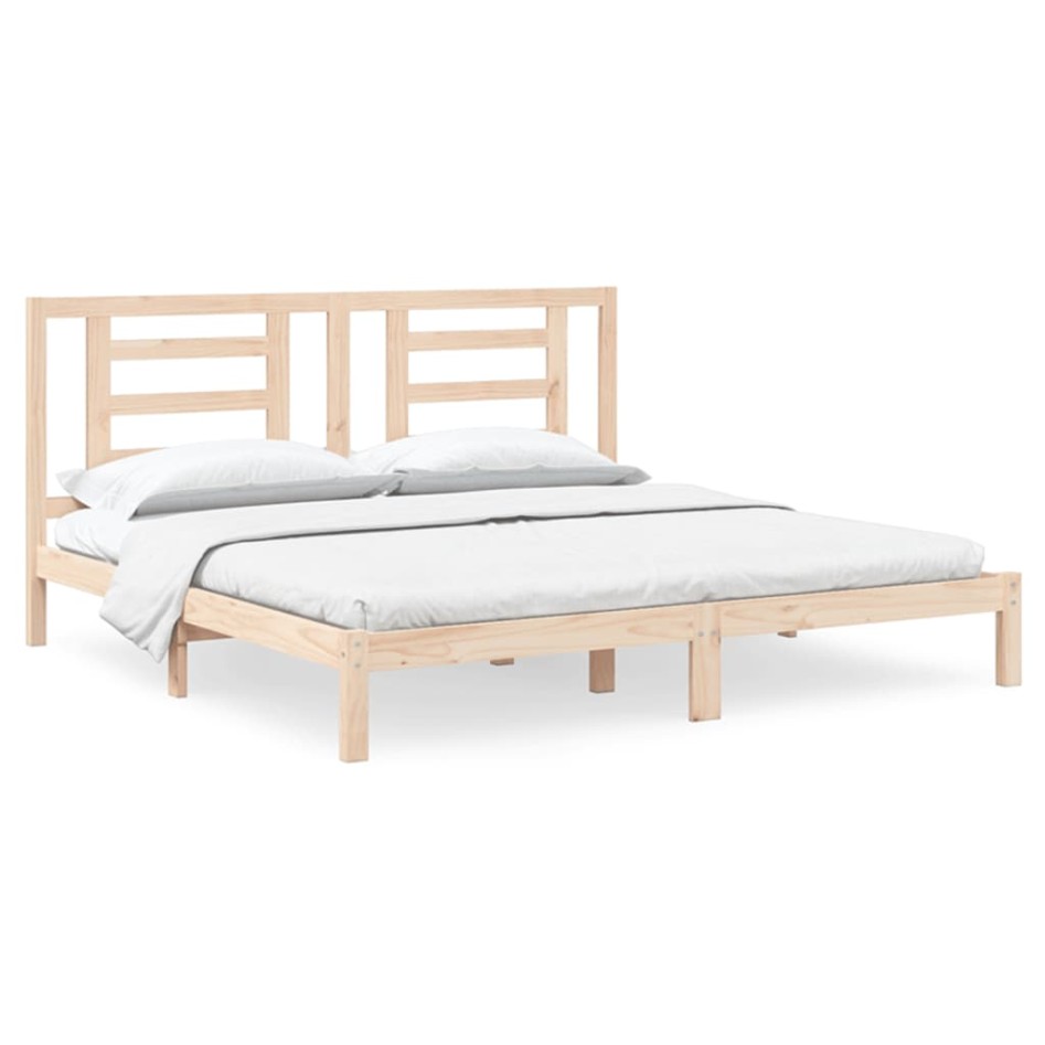 Estructura de cama de madera maciza de pino 200x200