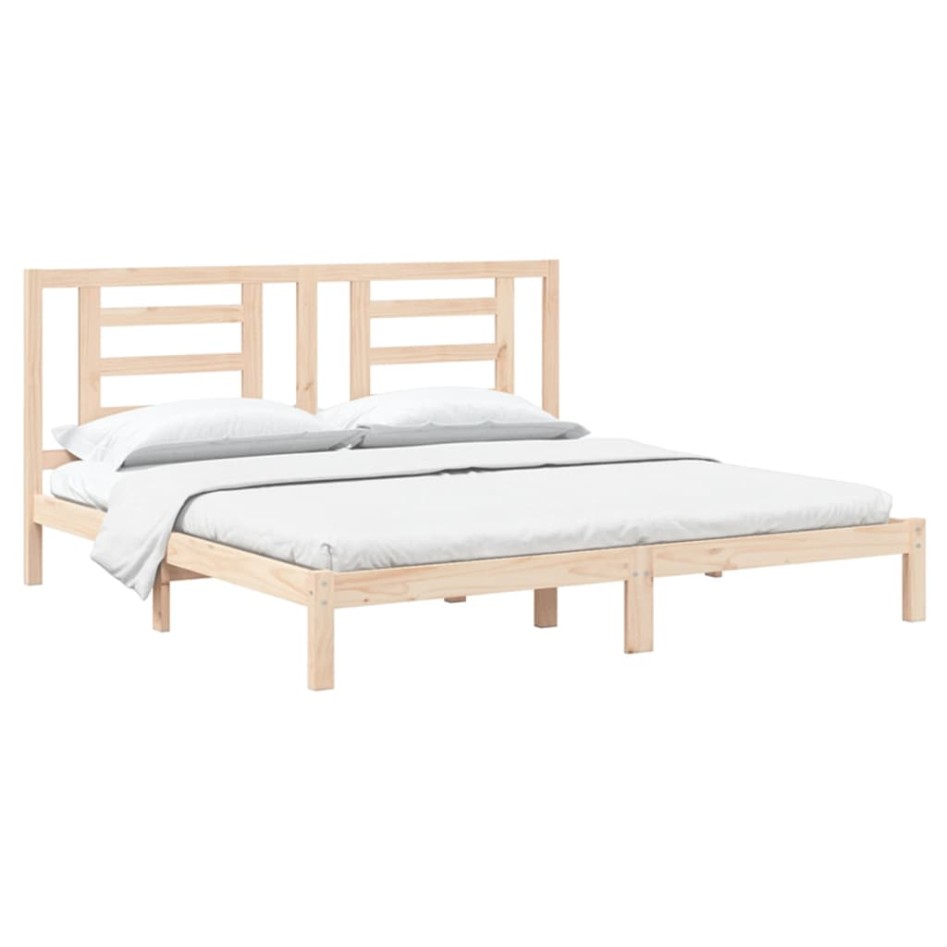 Estructura de cama de madera maciza de pino 200x200