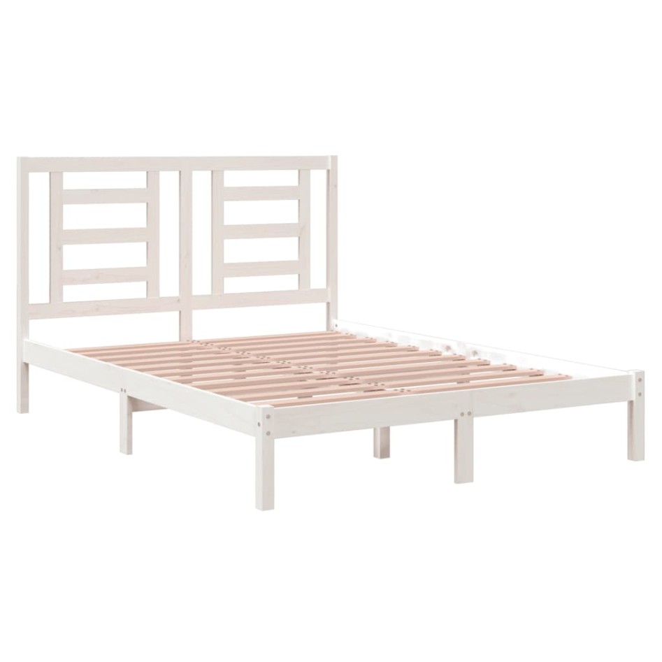 Estructura de cama de madera maciza de pino blanca 140x200