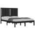 Estructura de cama madera maciza de pino negra 120x200