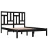 Estructura de cama madera maciza negra 120x190