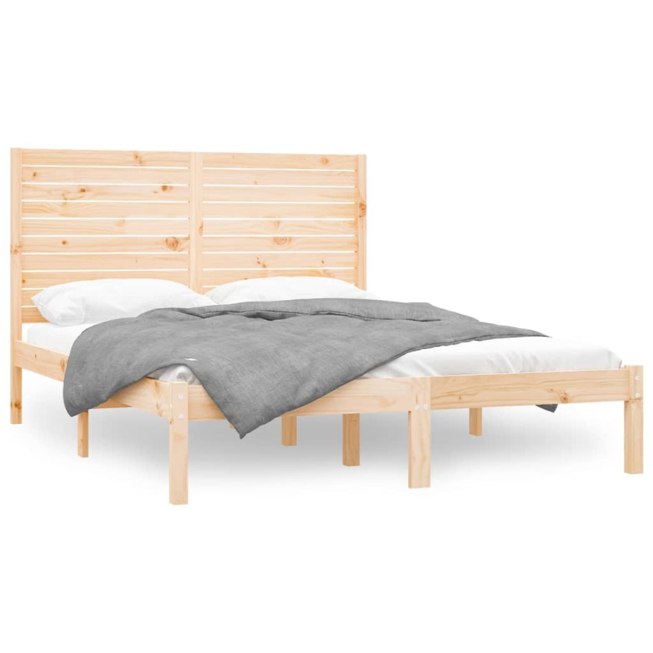 Estructura de cama de madera maciza de pino 160x200