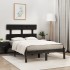 Estructura de cama madera maciza negra 120x190
