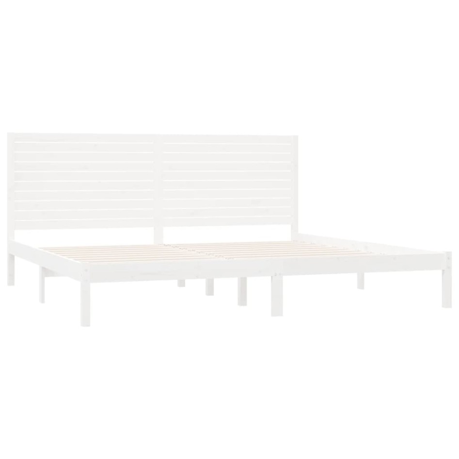 Estructura de cama madera maciza blanco Supe King 180x200