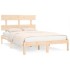 Estructura de cama de madera maciza 200x200