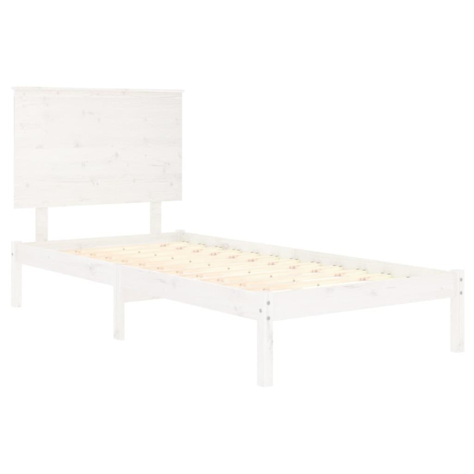 Estructura de cama madera maciza de pino blanca 100x200