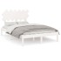 Estructura de cama doble de madera maciza blanco 135x190