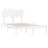 Estructura de cama doble de madera maciza blanco 135x190