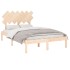 Estructura de cama doble pequeña de madera maciza 120x190
