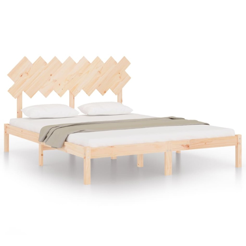 Estructura de cama de madera maciza de pino 160x200
