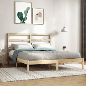 Estructura de cama de madera maciza de pino 160x200