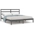 Estructura de cama de madera maciza de pino gris 200x200