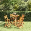 Juego muebles de bar de jardín 5 piezas madera maciza de acacia