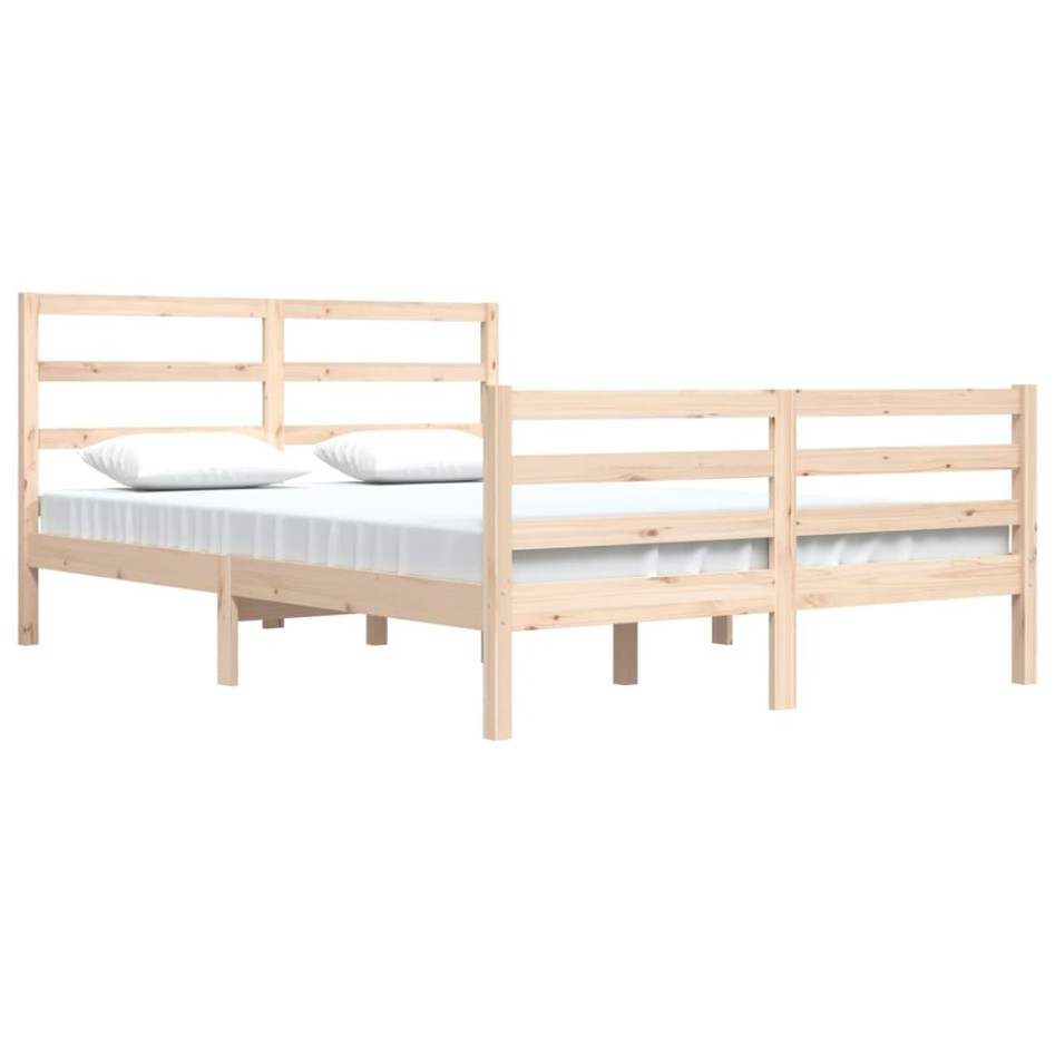 Estructura de cama de madera maciza de pino 160x200