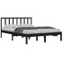 Estructura de cama madera maciza de pino negra 150x200
