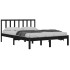 Estructura de cama de madera maciza de pino negra 140x200