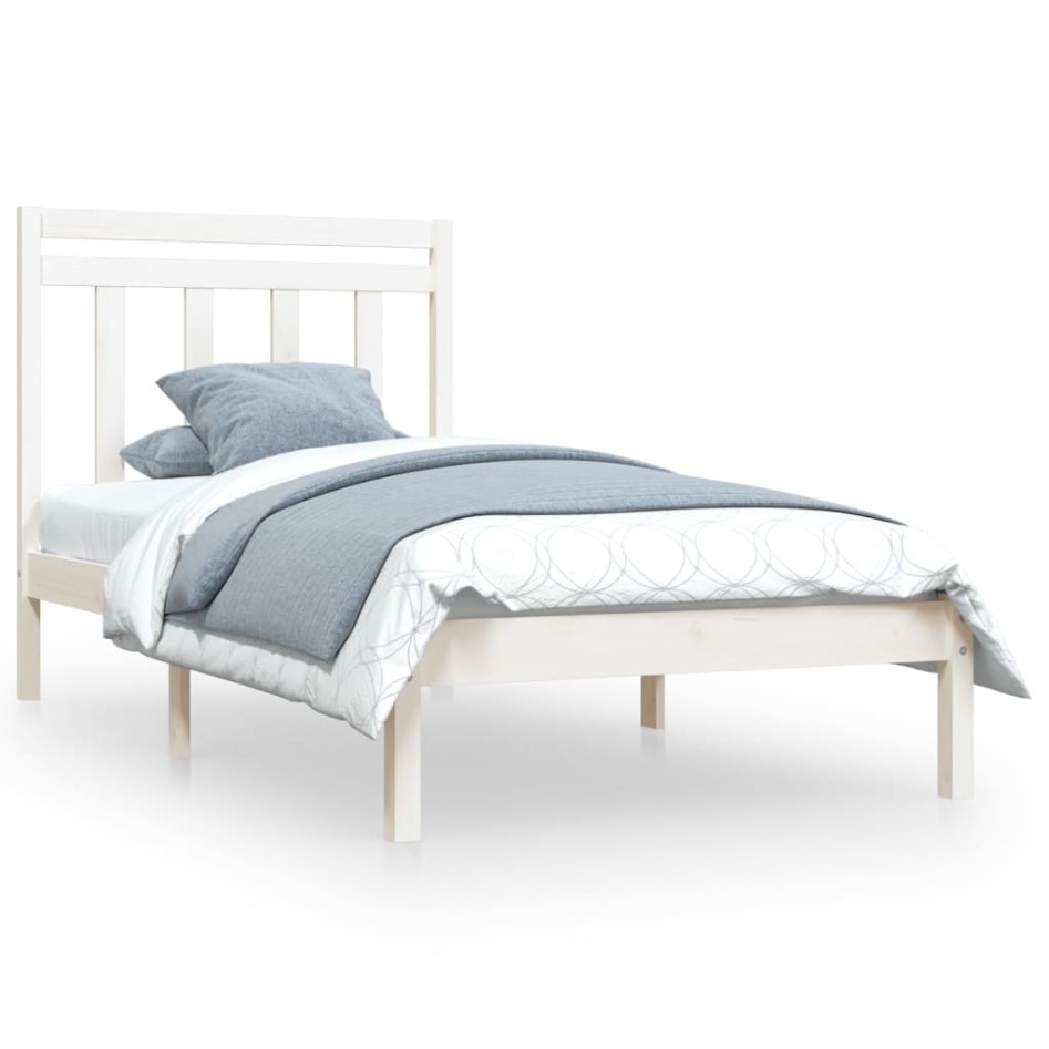 Estructura de cama madera maciza de pino blanco 100x200