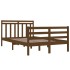 Estructura de cama doble madera maciza marrón miel 120x190