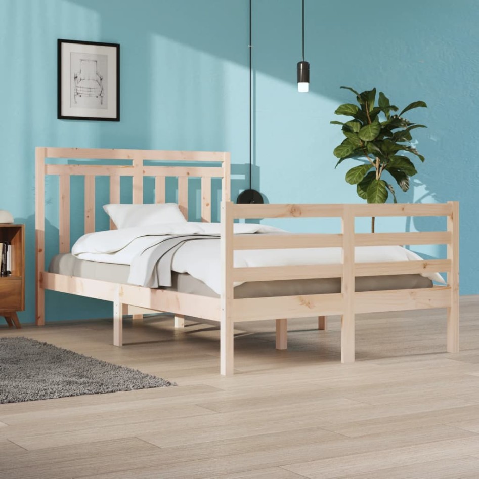 Estructura de cama madera maciza 120x200