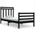 Estructura de cama madera maciza de pino negra 90x200