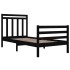 Estructura de cama madera maciza de pino negra 90x200