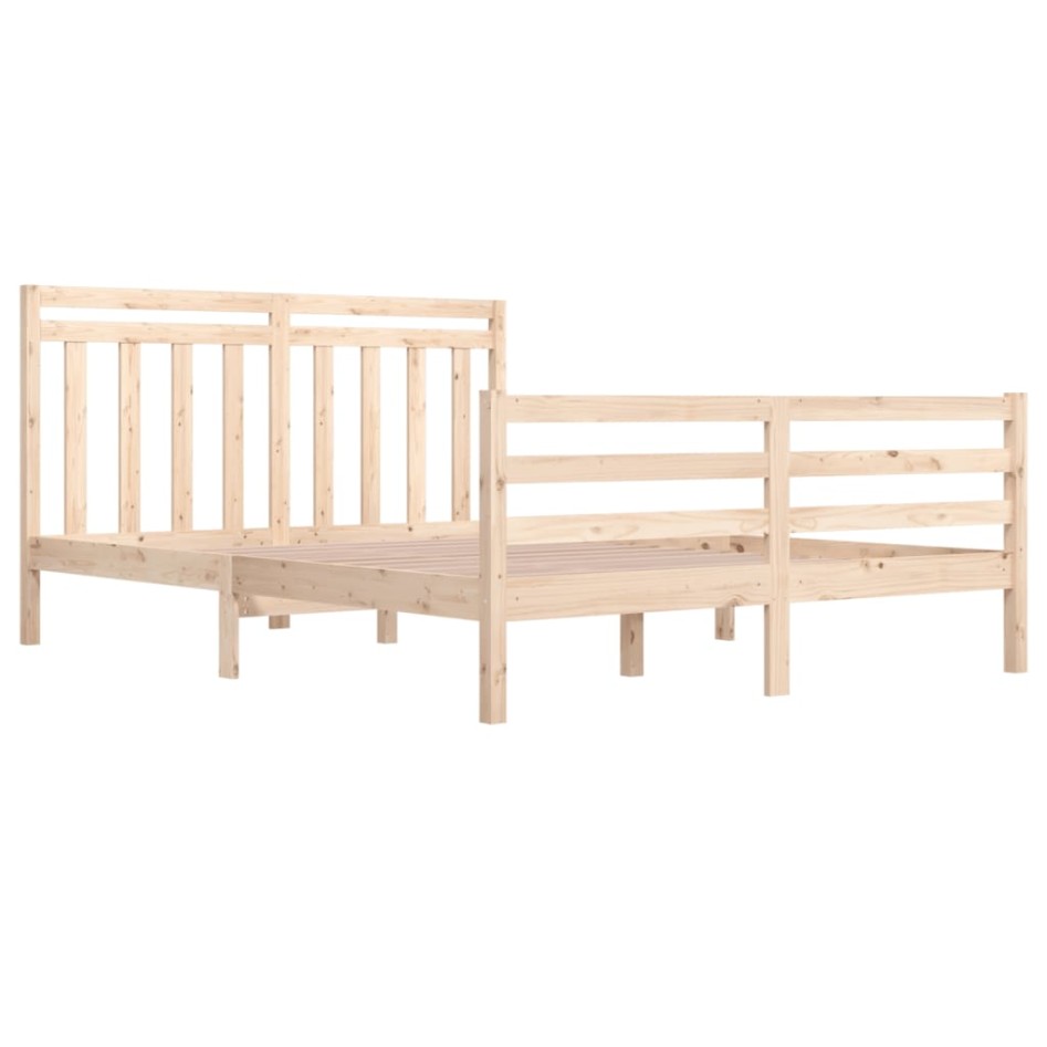 Estructura de cama de madera maciza 160x200