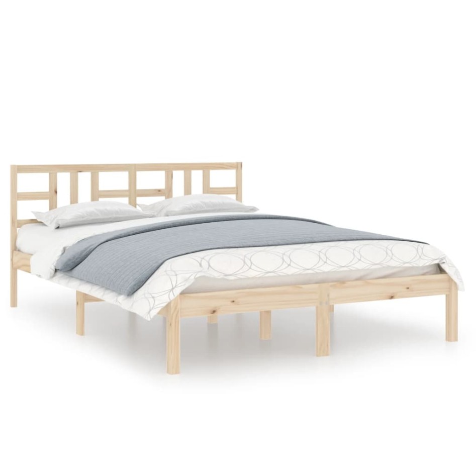 Estructura de cama de madera maciza de pino 120x200
