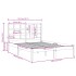 Estructura de cama de madera maciza negra 140x190