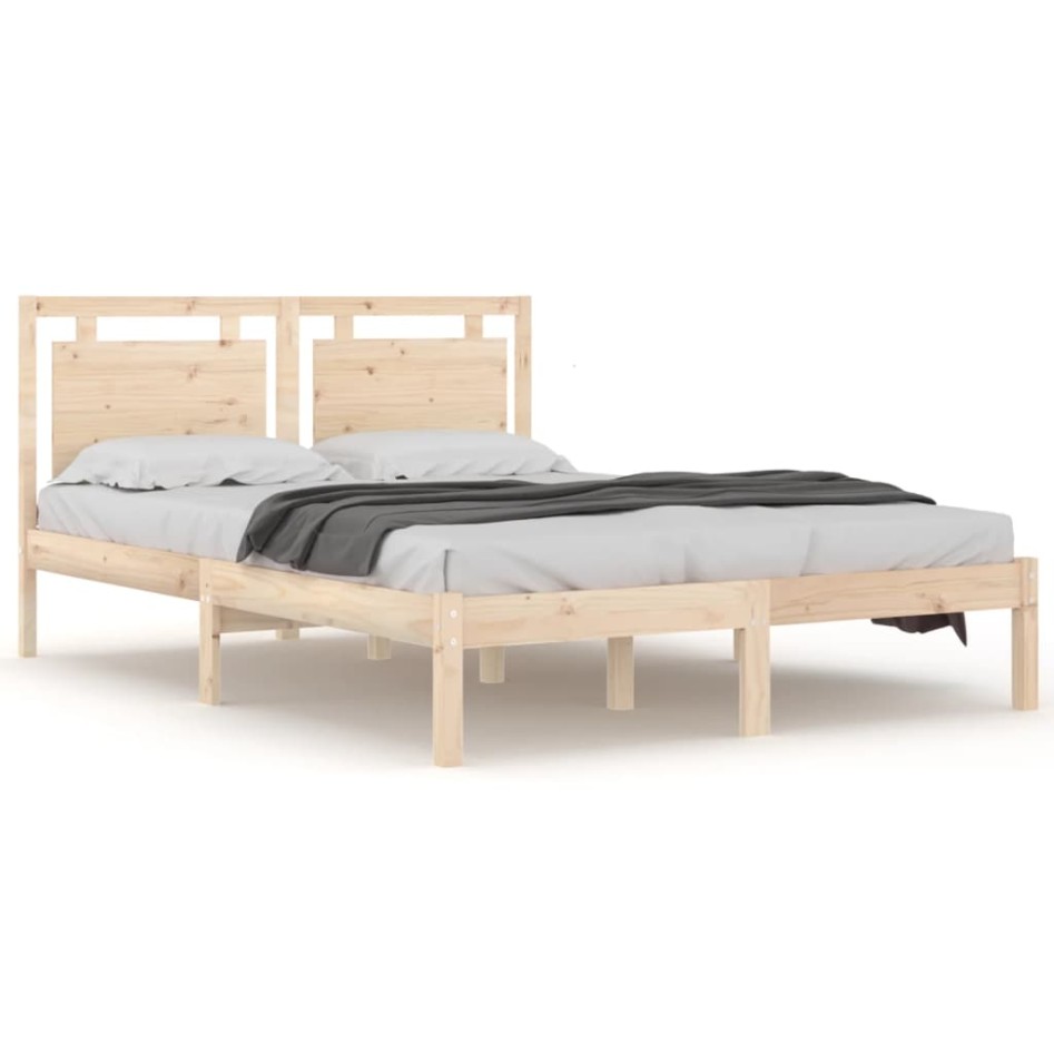 Estructura de cama madera maciza 120x190