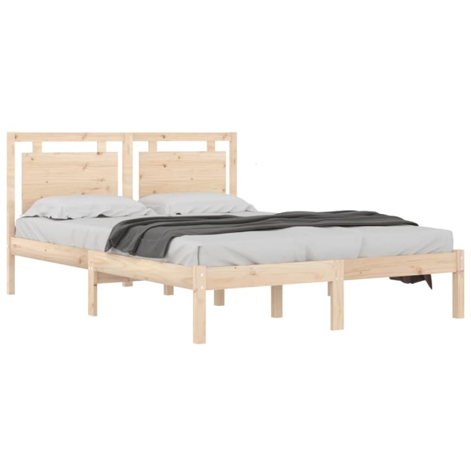 Estructura de cama madera maciza 120x190