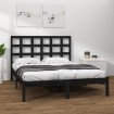 Estructura de cama de madera maciza de pino negra 200x200 cm