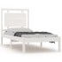 Estructura de cama madera maciza individual blanco 75x190