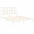 Estructura de cama de madera maciza de pino blanca 140x200