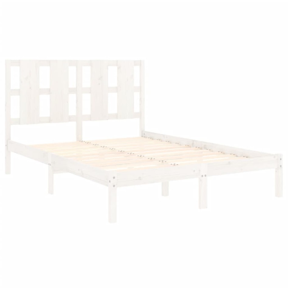 Estructura de cama de madera maciza de pino blanca 140x200