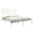 Estructura de cama de madera maciza blanca 135x190
