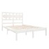 Estructura de cama de madera maciza blanca 135x190