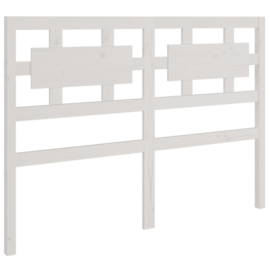 Estructura de cama doble pequeña madera maciza blanca