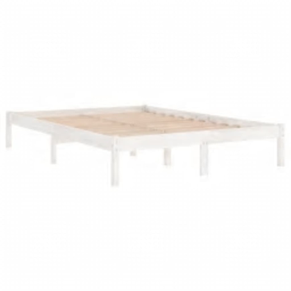 Estructura de cama de madera maciza de pino blanca 160x200
