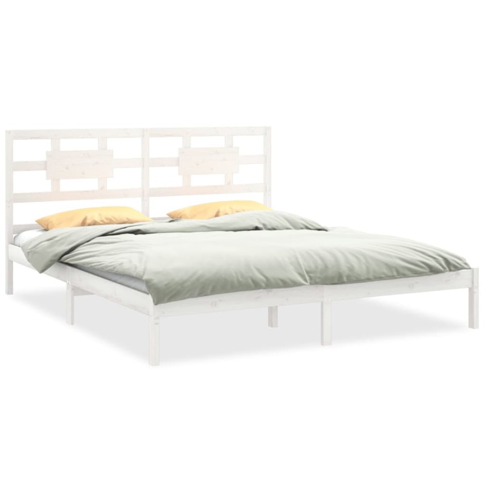 Estructura de cama madera maciza blanco Supe King 180x200