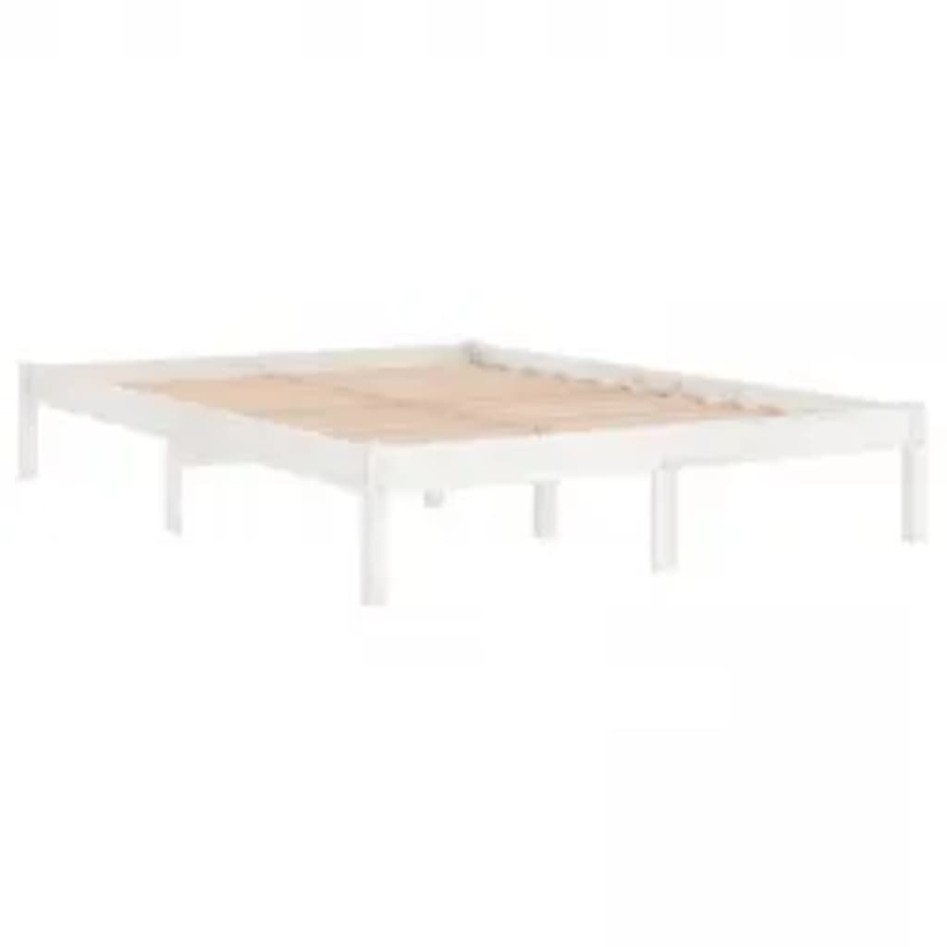 Estructura de cama madera maciza blanco Supe King 180x200