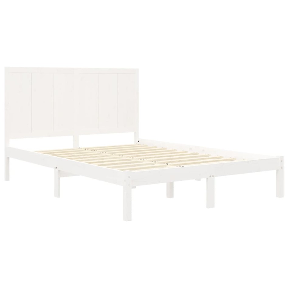 Estructura de cama de madera maciza de pino blanca 140x200