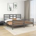 Estructura de cama de madera maciza de pino gris 200x200