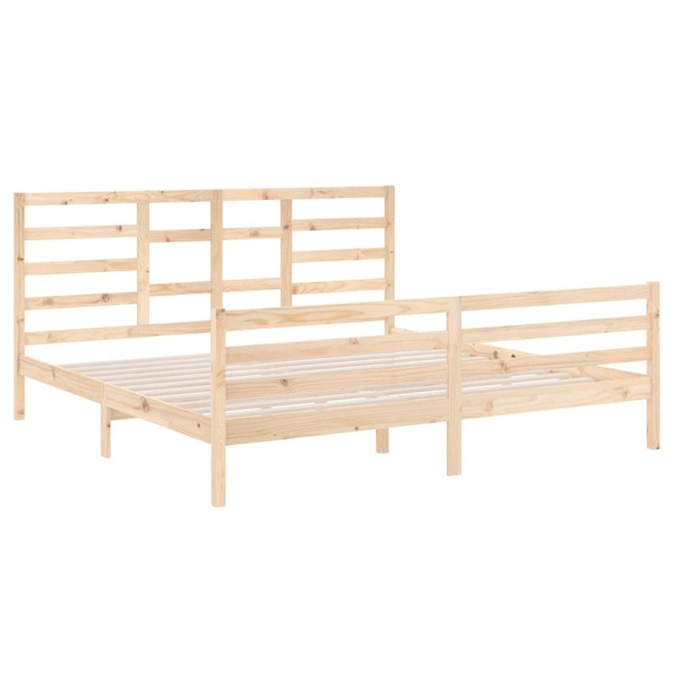 Estructura de cama de madera maciza 200x200