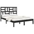 Estructura de cama madera maciza negra 120x190
