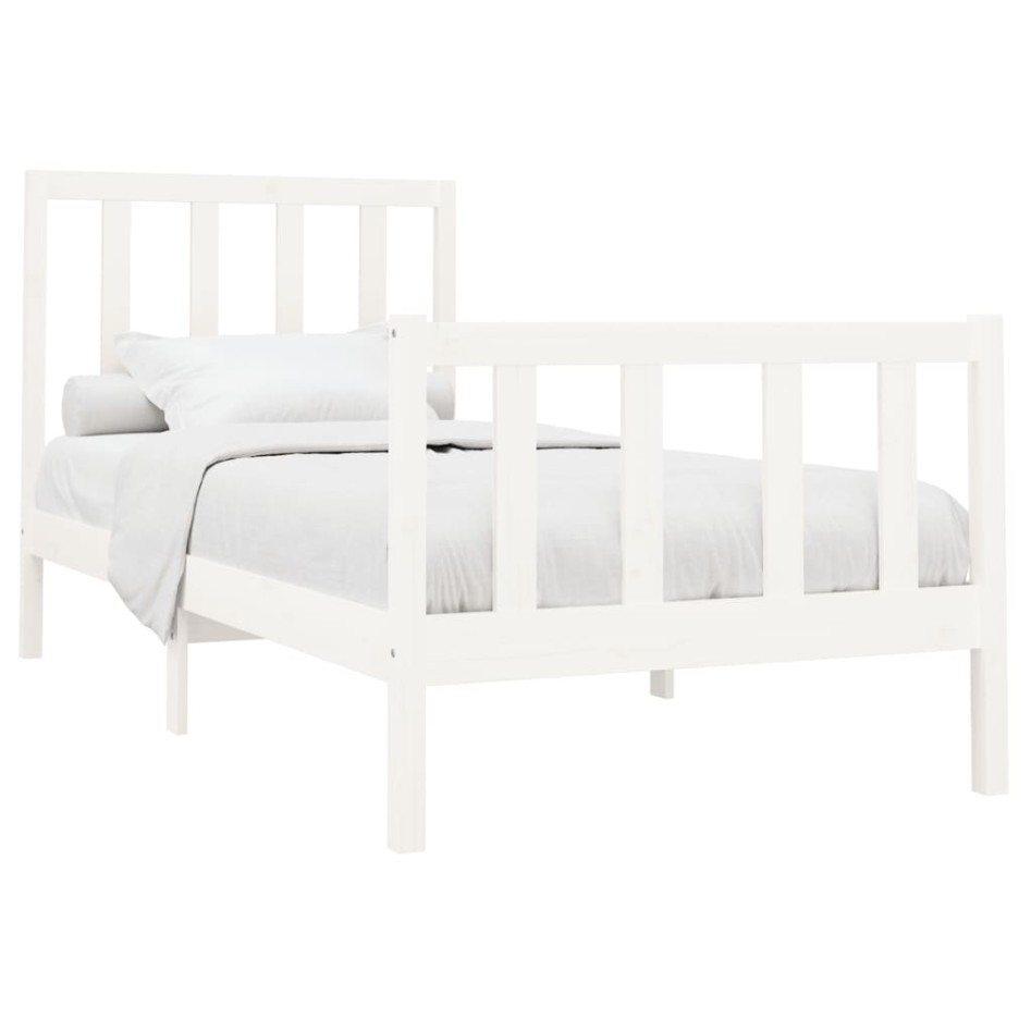 Estructura de cama madera maciza de pino blanco 90x200