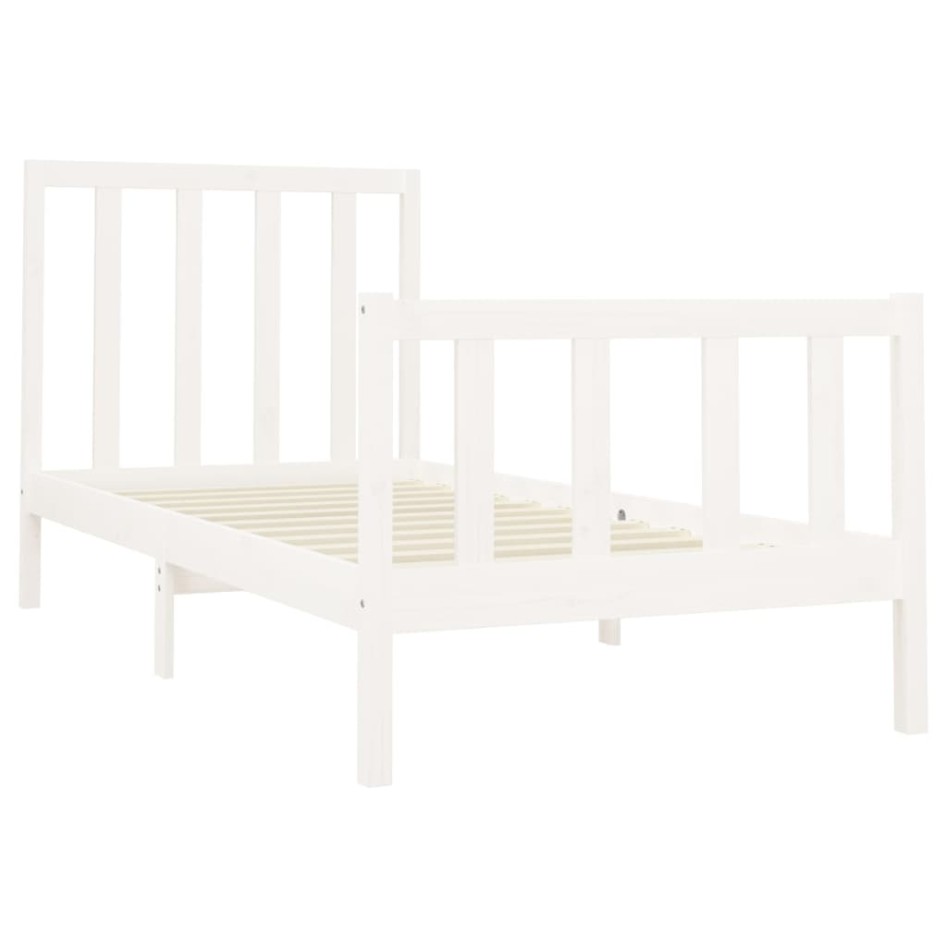 Estructura de cama madera maciza de pino blanco 90x200